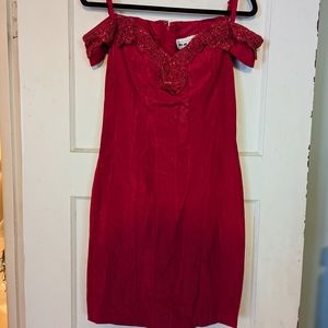 Elegant Red Off-Shoulder Dress